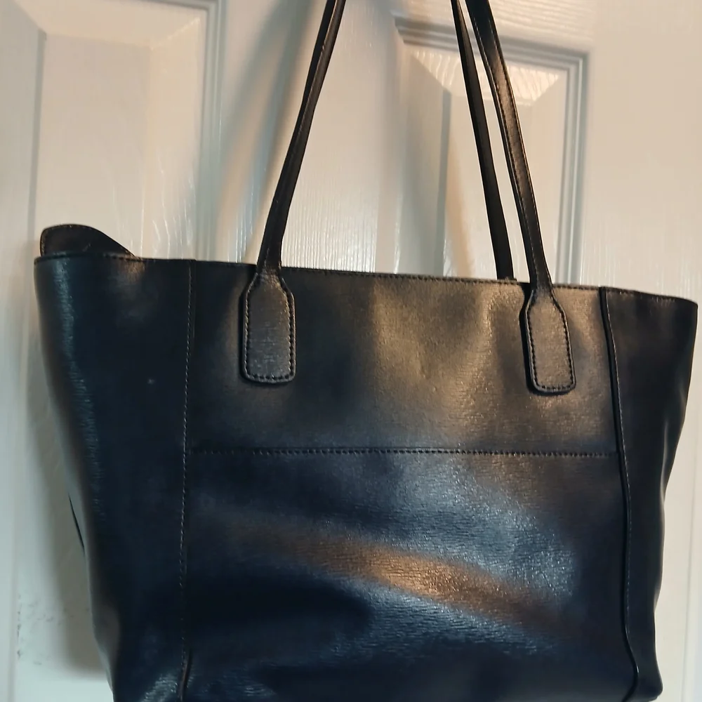 Lauren Ralph Lauren Black Leather Tote Bag - Picture 4 of 15